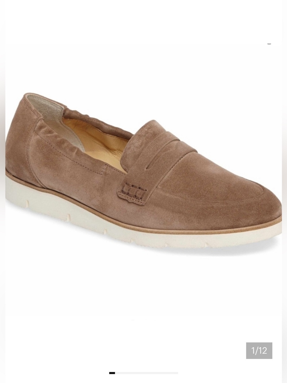 PAUL GREEN Sally Penny Loafer in Sisal Suede leather Slip on, Size 8.5-9